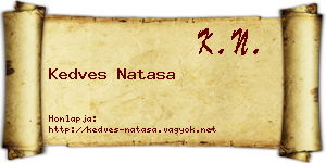 Kedves Natasa névjegykártya